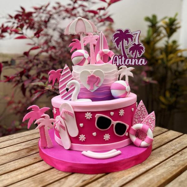 Torta Barbie Pool Party – 2 pisos de verano y diversión