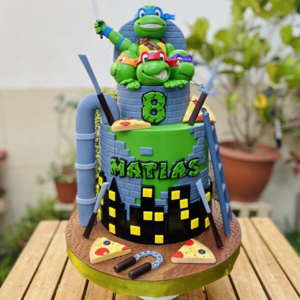 Torta Tortugas Ninja – 1 piso de acción y sabor